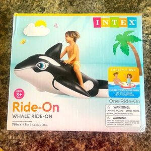 Intex Black and White Whale Ride-On